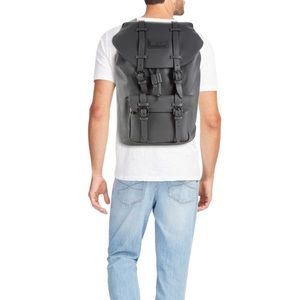 Valentino by Mario Valentino Black Logo Leather Backpack